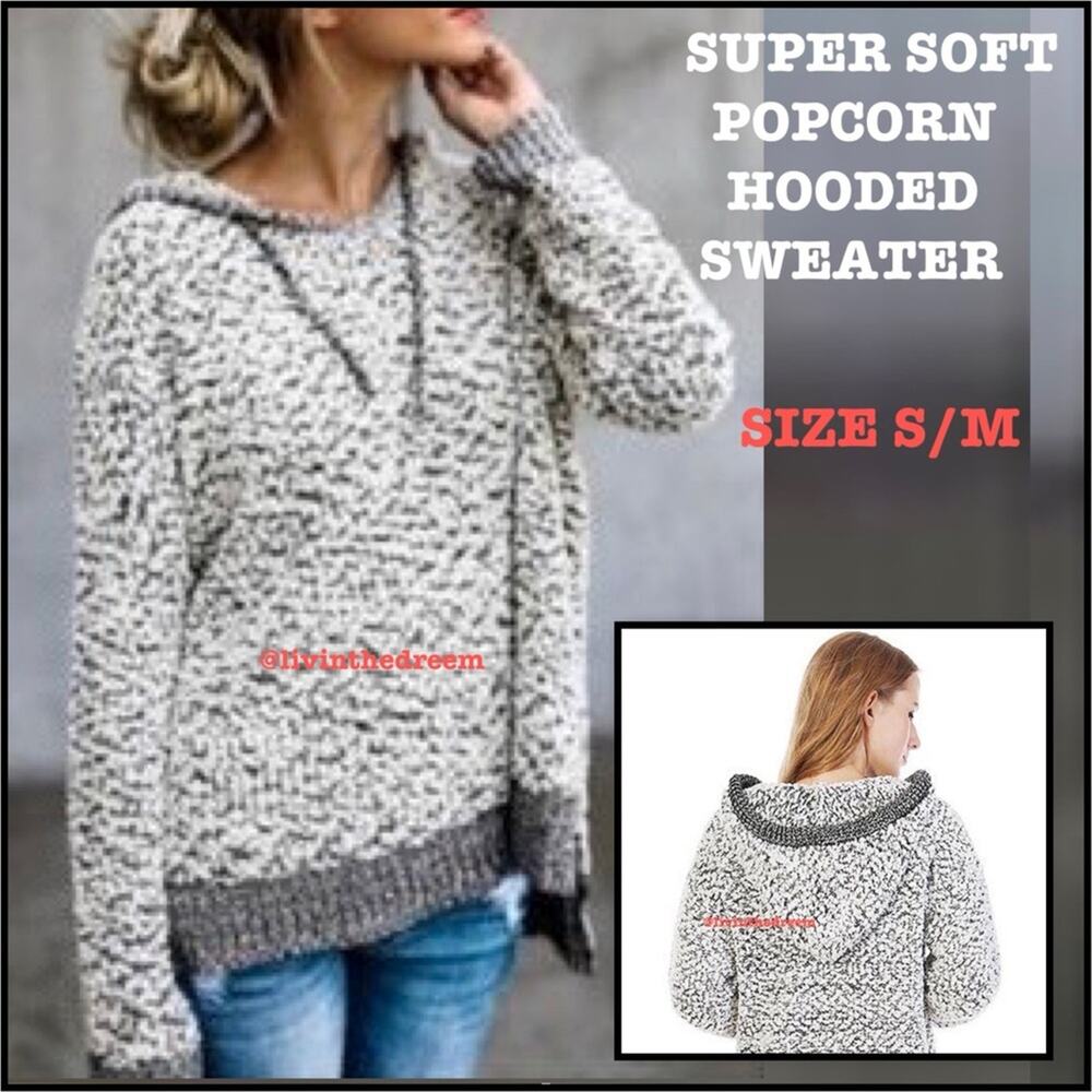 #T6 MIRACLE Super Soft Hooded Popcorn Sweater SZ S/M $49
